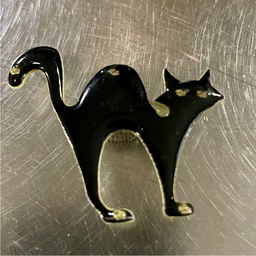 Vintage Avon Cat Brooch Set | Iridescent Siamese & Black Enamel Cat Pins - Picture 6 of 7